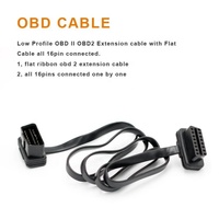 Cable de Extensión Plano Delgado OBDII OBD2 de 16 Pines Macho y Hembra, Conector de 16 Pines, Divisor en Y de 95CM, OBD 2 II M a 2F, para GPS