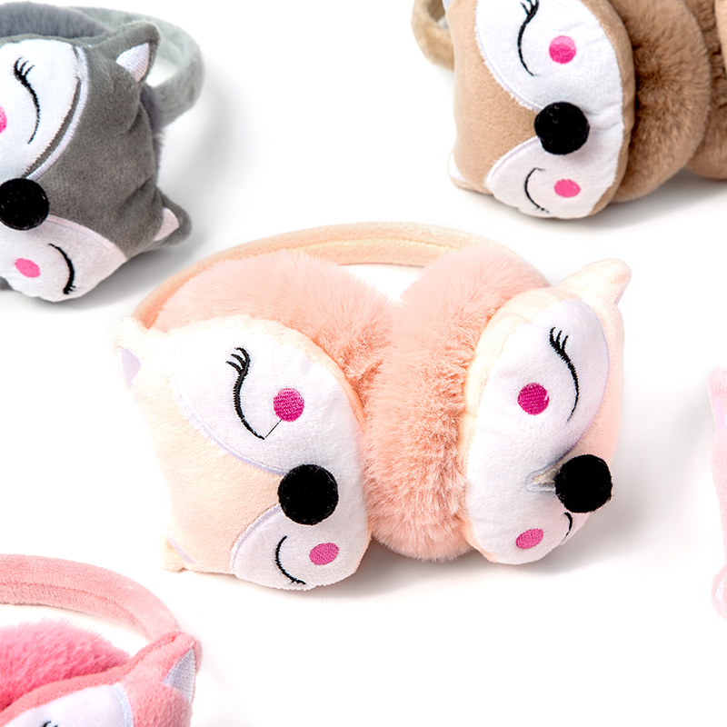 Наушники с милым рисунком улыбки лисы повязка на голову наушники для осени и зимы плюшевые наушники защита