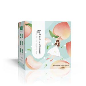 Sachet de thé triangulaire chaud ou glacé de fruits secs à la pêche de qualité supérieure Goût sucré Mélange biologique sain Thé à la saveur Oolong à la pêche - Product Image 4