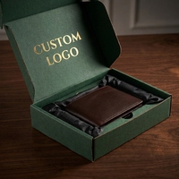 Boîte d'expédition rigide de luxe pour portefeuille, carton pliable écologique personnalisé pour articles en cuir, emballage haut de gamme pour portefeuille