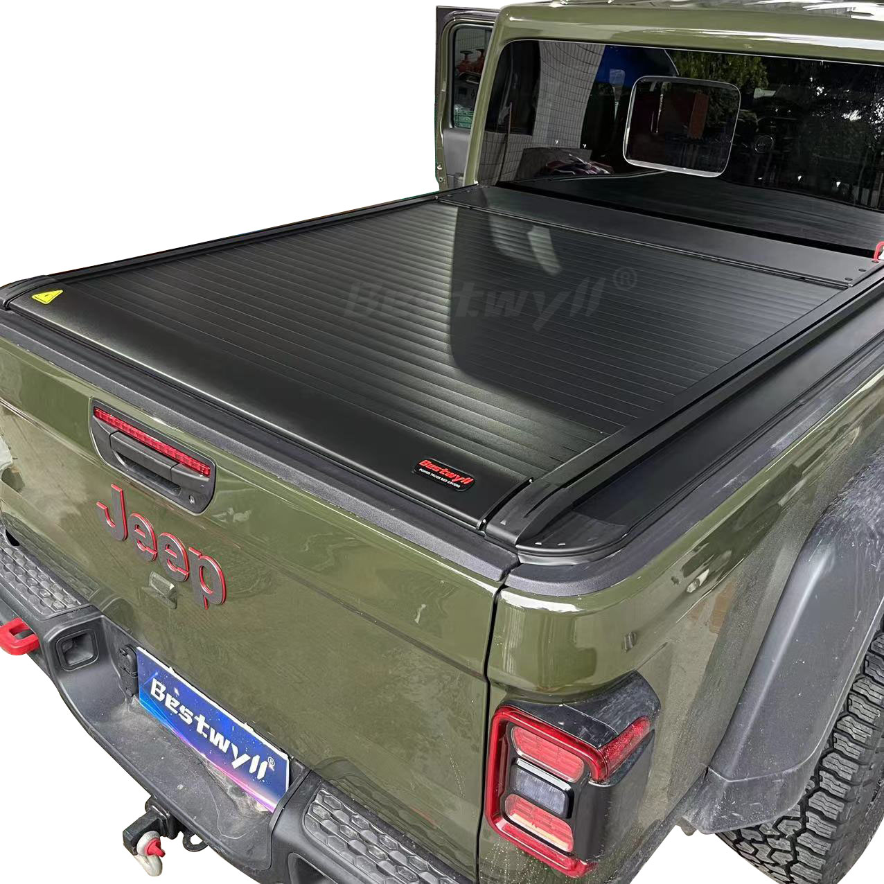 Bestwyll жесткий выдвижной Затвор с силиконовым ремешком с застежкой на пуговицу пикап крышкой грузовик Электрическая роликовая покрывало для Jeep в гладиаторском стиле Jt 5' E-K59