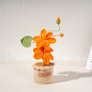 Flores Tejidas a Mano en Maceta de Tung, Delicias Florales Hechas a Mano para Regalos de Año Nuevo y Decoración de Interiores - Product Image 5