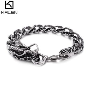 KALEN 23 ซม.สแตนเลสสร้อย<span class=keywords><strong>ข้อ</strong></span><span class=keywords><strong>มือ</strong></span><span class=keywords><strong>มังกร</strong></span>สำหรับชาย - Product Image 1