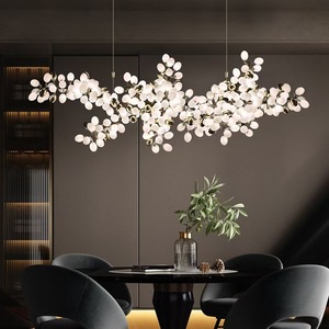 Lustre de plafond en verre LED, design nordique moderne, lampe suspendue de luxe avec installation facile pour l'éclairage de la maison et des restaurants, blanc - Product Image 3