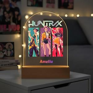 Lámpara Nocturna Personalizada K-POP DEMON HUNTER - Lámpara con Nombre Personalizado, Decoración para Dormitorio, Regalo para Fanáticos del Anime Coreano, Regalo de Cumpleaños y Navidad - Product Image 3