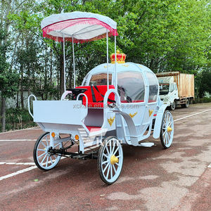 Chariot de tourisme de type chariot de cheval blanc avec lampes en forme de cheval au galop, chariot de cheval rouge haut de gamme - Product Image 4