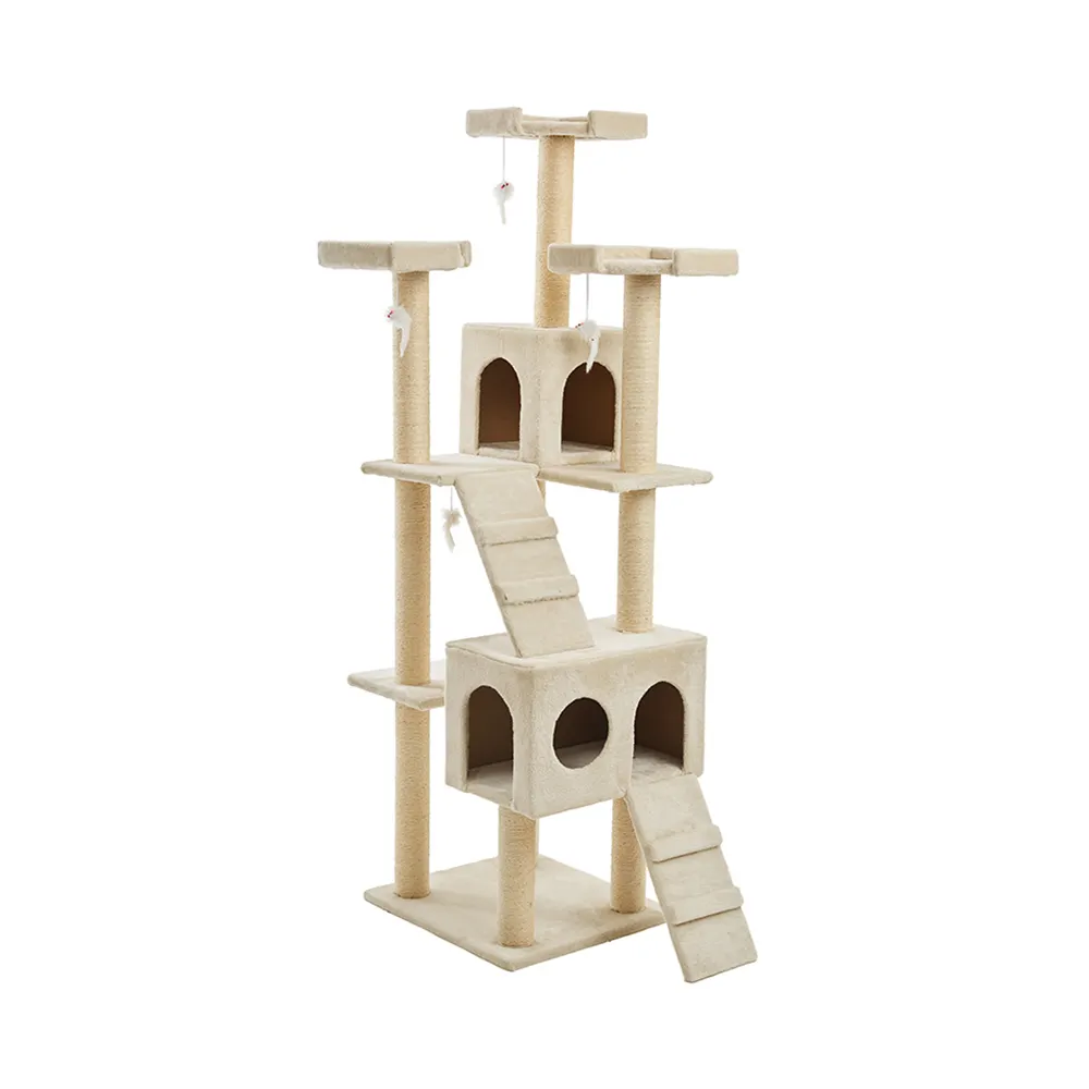 Large House Tower Condo Furniture Cat Tree Latest Design Climb Frame Tree