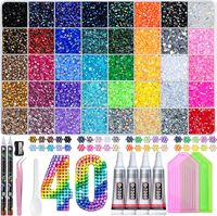Kit de strass en résine gelée à dos plat, 28 couleurs, coffret DIY pour la décoration des ongles, coques de téléphone, vêtements et breloques artisanales