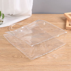 Sac transparent en PVC pour boissons de vin <span class=keywords><strong>rouge</strong></span>, sachet d'emballage portable personnalisé de cosmétiques, exquis de cadeau avec boutons, unités - Product Image 5