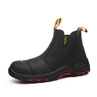 Botte de sécurité industrielle ZG L603-5 en cuir nubuck/crazy horse avec embout en acier, style Chelsea, embout composite