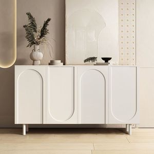 Cream-colored, minimalist white <b>sideboard</b> for dining room, TV cabinet, living room <b>sideboard</b>, wine cabinet, and <b>storage</b> cabinet. - Product Image 2