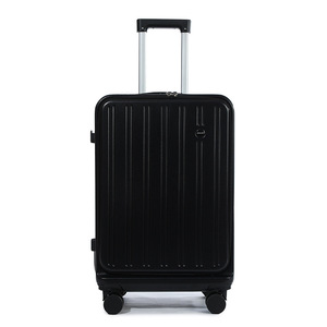 Travel Suitcase 20 Inch Front Opening With Cup Holder Silent Wheels Unisex Solid Color Summer 2024 - Product Image 5