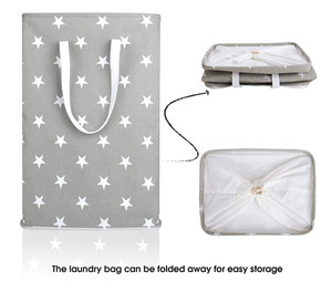 Custom Waterproof Square Cube Cotton <strong>Linen</strong> Collapsible Storage Hamper Large Laundry <strong>Basket</strong> - Product Image 5