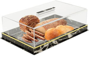 Rechthoek Helder Marmer Lucite Cake Vitrines Acryl Dienblad Met Deksel - Product Image 4