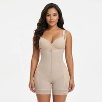Culotte Gainante Taille Haute pour Femme Remonte-Fesses avec Quatre Coussinets Amovibles et Fermeture Éclair
