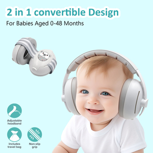 27 DB Réduction du bruit Cache-oreilles de sommeil Defender 2 en 1 Cache-oreilles de bébé Protection <span class=keywords><strong>pour</strong></span> 3-48 bouches Bébés et tout-petits - Product Image 2