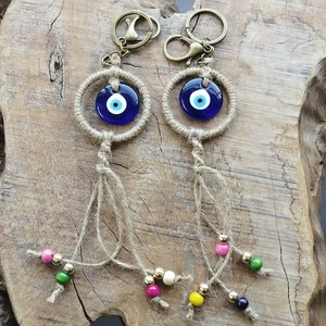 Cadeau tendance : Porte-monnaie porte-bonheur turc en alliage de zinc avec œil bleu et main de Hamsa - Pendentif pour sac/voiture/décoration intérieure - Product Image 2