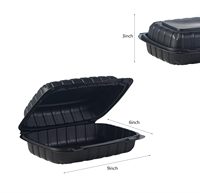 Boîte à lunch jetable à 3 compartiments en plastique à emporter pour la préparation des repas au restaurant Emballage pour la restauration