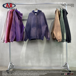 Ensemble <span class=keywords><strong>de</strong></span> pantalons <span class=keywords><strong>de</strong></span> survêtement à capuche avec fermeture éclair en polaire rétro en coton <span class=keywords><strong>polyester</strong></span> pour femmes et hommes - Product Image 6