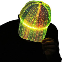 Gorra de Béisbol LED de PVC Hecha a Mano, Gorra con Visera para las Cuatro Estaciones, Tejido Transpirable e Impermeable, con Brillo en la Oscuridad, Cierre a Presión