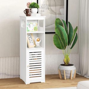 Oushumei <b>Bathroom</b> Storage Cabinet 3-Tier With Door Freestanding <b>Shelf</b> For Toilet And Shower Room - Product Image 2