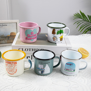 12Oz Men Gốm Cắm Trại Cốc Cà Phê Cốc Cốc Tùy Chỉnh Mô Hình Biểu Tượng Với Xử Lý Cho Bữa Tiệc Sinh Nhật Quà Tặng Nhỏ Kim Loại Men <span class=keywords><strong>Cup</strong></span> - Product Image 5