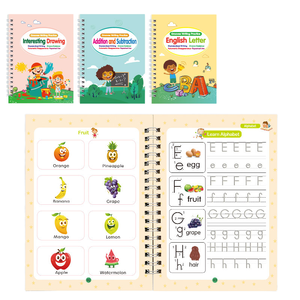 Cahier à spirales en papier pour enfants <span class=keywords><strong>de</strong></span> 3 à 5 ans, apprentissage précoce éducatif, format A3, alphabet et chiffres, 80 <span class=keywords><strong>pages</strong></span> - Product Image 1