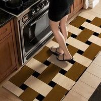 Tapis de sol fin en silicone tissé géométrique rétro, tapis de salle de bain absorbant à séchage rapide, tapis de porte antidérapant lavable, entrée de cuisine