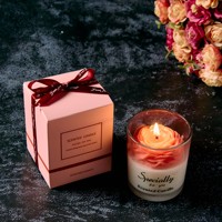 Lilin Aroma Wangi Tahan Lama dalam Stoples Kaca Berbentuk Bunga Mawar Buatan Tangan, Cocok untuk Souvenir Pernikahan, Hadiah Ulang Tahun & Hari Valentine
