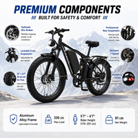 Vélo électrique EB7PRO avec une autonomie de 90 miles, moteur double 220 Nm, pneus larges 26x4.0, frein hydraulique, idéal pour la conduite sur sentier