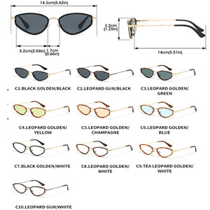 Lunettes de soleil polarisées de luxe à monture étroite avec logo personnalisé 2026, protection UV400, style œil de chat en métal pour hommes et femmes - Product Image 5