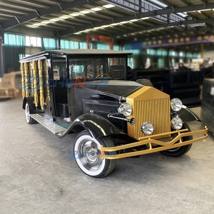 High Quality Golden and Black Funeral Vintage Car Supplier Electric High Quality Funeral Classic Car Special Transportation - Product Image 1