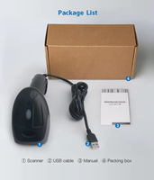 Lecteur de codes-barres portable sans fil 2,4 G USB 1D 2D, lecteur de codes QR mains libres, support pour supermarchés, entrepôts, chaînes de magasins