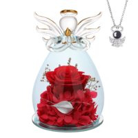 Roses avec des ailes romantiques pour anniversaire, plantes, fleurs véritables, cadeau pour fête des mères, grand-mère, grand-mère, ange