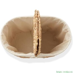 Eco-Friendly Handwoven Water Hyacinth Laundry <b>Basket</b> with Lid Clothes Hamper for Clothing Organizing <b>Basket</b> Storage - Product Image 3