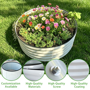 Modular Corrugated Rustproof Heavy Duty Raised Garden Bed Outdoor Metal <b>Planter</b> Box for Backyard Patio <b>Vegetables</b> Flowers Herbs - Product Image 4