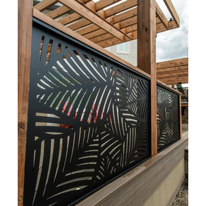 Pannelli Decorativi da Giardino per Esterni, <span class=keywords><strong>Ringhiere</strong></span> in Acciaio Inox Tagliate al <span class=keywords><strong>Laser</strong></span>, Recinzione Regolabile in Alluminio Nero con Persiane - Product Image 2