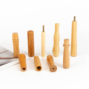 Solid Wood Handles Cylindrical Walnut Furniture Handle And Knob Durable <b>Rustic</b> Design - Product Image 2