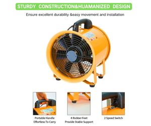 Atölyelerde kapalı alanlarda endüstriyel havalandırma için silindir eksenel egzoz ile taşınabilir ağır elektrik yardımcı Blower - Product Image 2