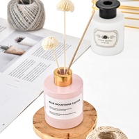 Bouteille diffuseur de parfum en verre mat vide, ronde, 150 ml, 200 ml, avec bâtonnets en rotin et fleur de Sola pour la décoration intérieure