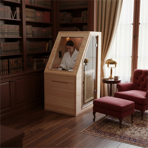 Sauna Infrarroja Moderna para Espacios Pequeños, Sauna Eléctrica Portátil de Madera Maciza de Hemlock para Uso en el Hogar o Apartamento - Product Image 1