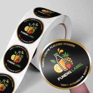 Producto personalizado de fábrica, pegatinas redondas personalizadas, papel adhesivo de vinilo, adhesivo impermeable, Impresión de etiquetas, rollo de pegatinas con logotipo - Product Image 4