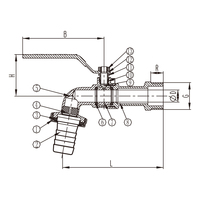 Robinet à bille en laiton AVONFLOW DN15 1/2" au design moderne, anti-corrosion, finition nickelée