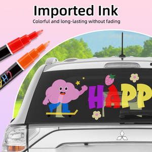 Venta de fábrica Marcadores de tiza líquida 0,7-1mm de espesor Pluma de tiza líquida 8 colores Marcadores de ventana borrables Pluma de pintura de coche automático - Product Image 4