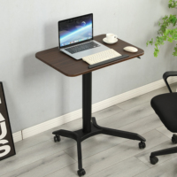 Bureau d'étude mobile ADA réglable en hauteur pneumatiquement à 4 roues avec angle inclinable de 0 à 90° pour la maison/le bureau