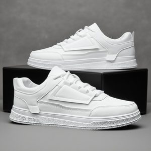 Zapatillas de Hombre Nuevas 2026, Sólidas, de Verano, Impermeables, con Cordones, Casuales, Blancas, Combinables con Todo, a la Moda, para Trabajo - Product Image 1