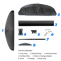 OEM F11 Hydroptère Planche de surf Windfoil Aluminium Carbone Aile avant Aile arrière Fuselage Mât Base Kitesurf Pompe Foil