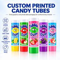 Tubes d'emballage pour chewing-gum laminés ABL de qualité alimentaire 50 ml, faciles à presser, avec bouchon à vis, impression UV personnalisée