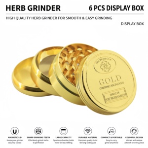 Hot Seller Zinc Alloy <b>Herb</b> <b>Grinder</b> Gold Four-Layer <b>Grinder</b> Manual Metal Tobacco <b>Grinder</b> - Product Image 1