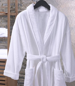 Jubah mandi Spa Terry putih Hotel mewah Velour katun jubah mandi Hotel uniseks - Product Image 4